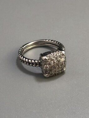 David Yurman Elegant Silver and Gold Women's Ring sz8